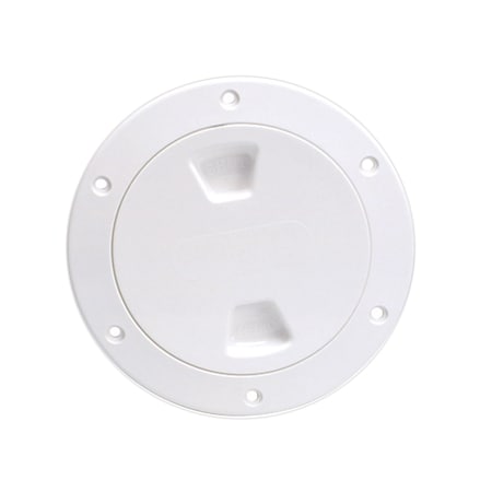 Beckson Marine 4" Smooth Center Screw-Out Deck Plate - White DP40-W